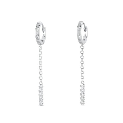 Przejdź do produktu Srebrne Kolczyki - Kółko Prostokąt 