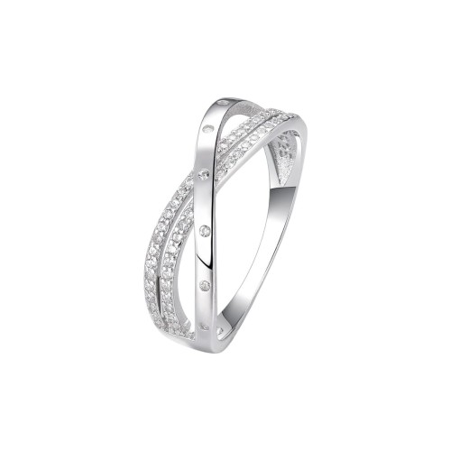 Przejdź do produktu  Srebrny Pierścionek - Klasyczny Przeplatany Cyrkonia