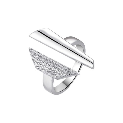 Przejdź do produktu  Srebrny Pierścionek - Klasyczny Trapez Cyrkonia  