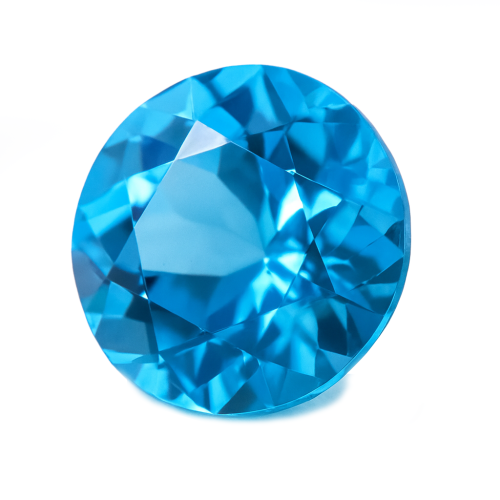 Przejdź do produktu Kamień Topaz Swiss Blue fasetowany okrągły fi 6 mm