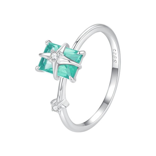 Przejdź do produktu  Srebrny Pierścionek - Kwadrat Gwiazda