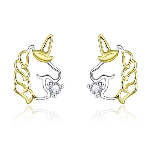 Przejdź do produktu Kolczyki Srebrne - Jednorożec