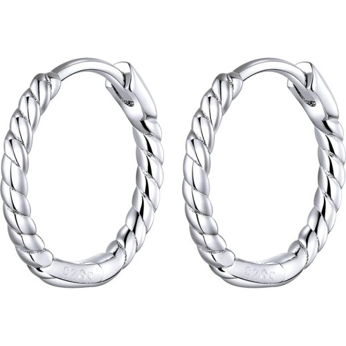 Przejdź do produktu Kolczyki Srebrne - Kółka Falowane