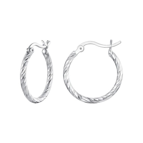 Przejdź do produktu Kolczyki Srebrne - Kółka Diamentowane