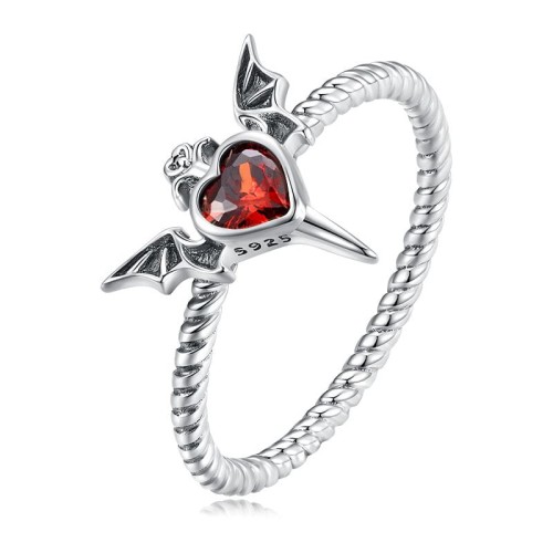 Przejdź do produktu  Srebrny Pierścionek - Serce - Smok