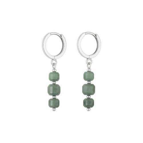 Przejdź do produktu Kolczyki Srebrne - Zielony Turmalin - Kwadrat 