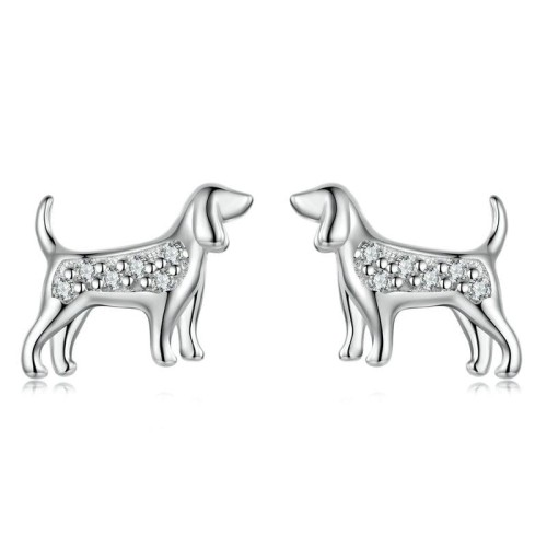 Przejdź do produktu Kolczyki Srebrne - Pies