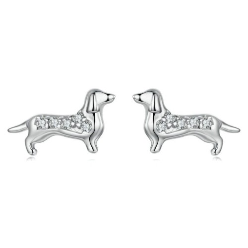 Przejdź do produktu Kolczyki Srebrne - Pies - Jamnik