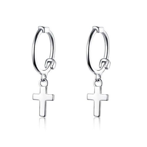Przejdź do produktu Kolczyki Srebrne - Krzyż - Kółko