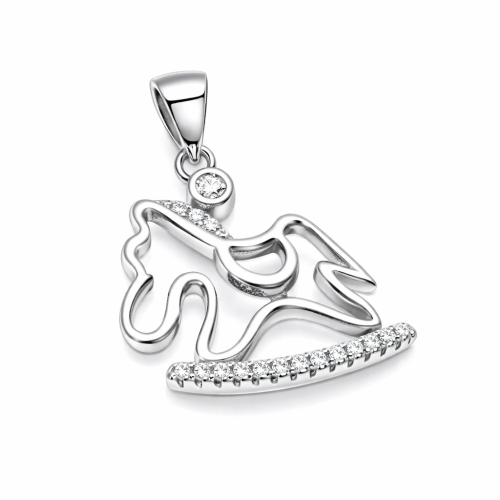 Przejdź do produktu Zawieszka Srebrna - KONIK NA BIEGUNACH 