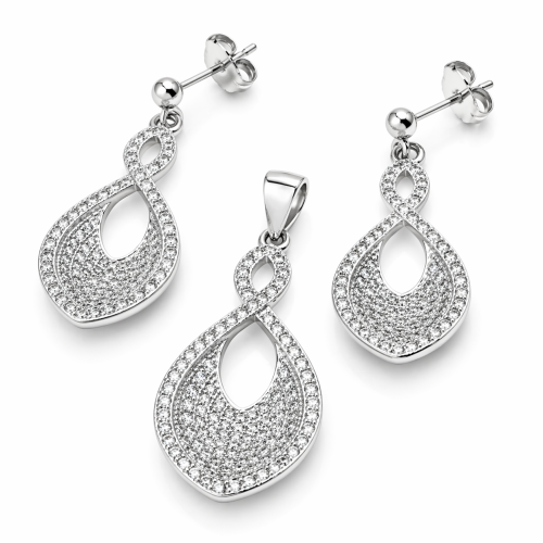 Przejdź do produktu Komplet Srebrny - Klasyczne - Łezka 