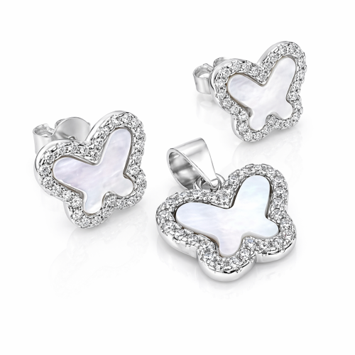 Przejdź do produktu Komplet Srebrny - MOTYL