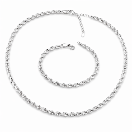 Przejdź do produktu Srebrny Komplet - Warkocz Klasyczny