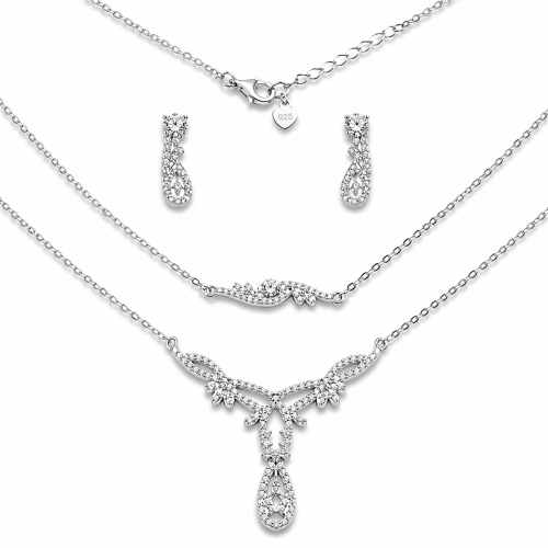 Przejdź do produktu Srebrny Komplet Ślubny / Klasyczny z Cyrkoniami