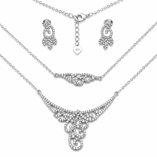 Przejdź do produktu Srebrny Komplet Ślubny / Klasyczny z Cyrkoniami