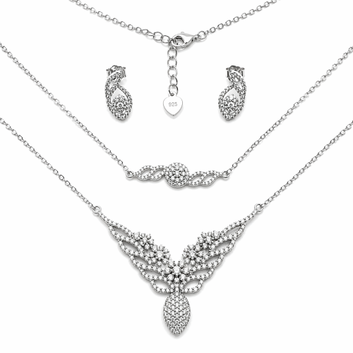 Przejdź do produktu Srebrny Komplet Ślubny / Klasyczny z Cyrkoniami 