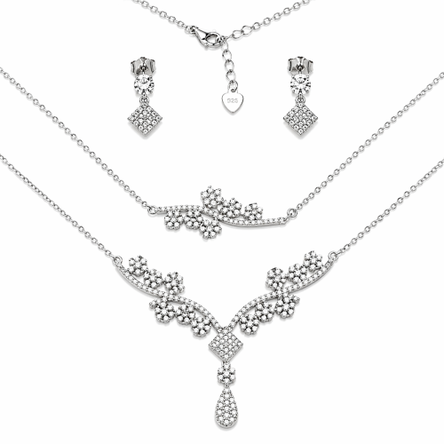 Przejdź do produktu Srebrny Komplet Ślubny / Klasyczny z Cyrkoniami 