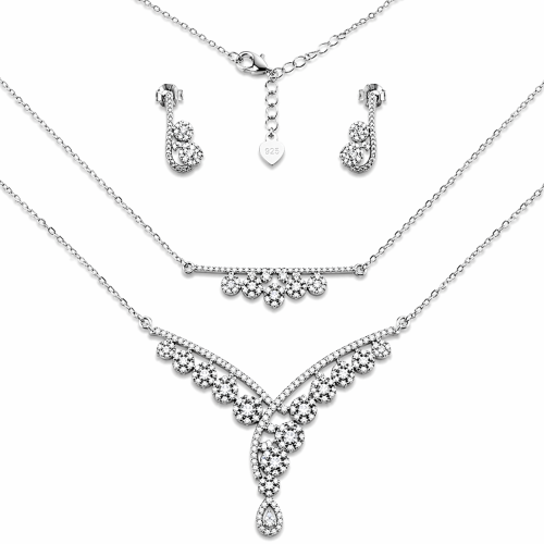 Przejdź do produktu Srebrny Komplet Ślubny / Klasyczny z Cyrkoniami 