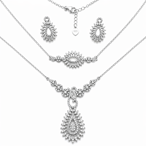 Przejdź do produktu Srebrny Komplet Ślubny / Klasyczny z Cyrkoniami  