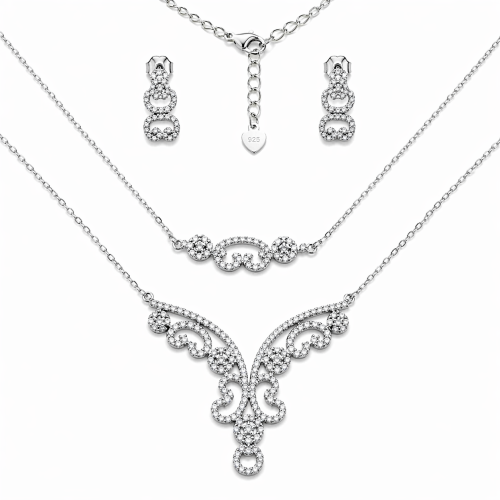 Przejdź do produktu Srebrny Komplet Ślubny / Klasyczny z Cyrkoniami 