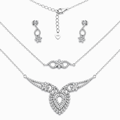 Przejdź do produktu Srebrny Komplet Ślubny / Klasyczny z Cyrkoniami 