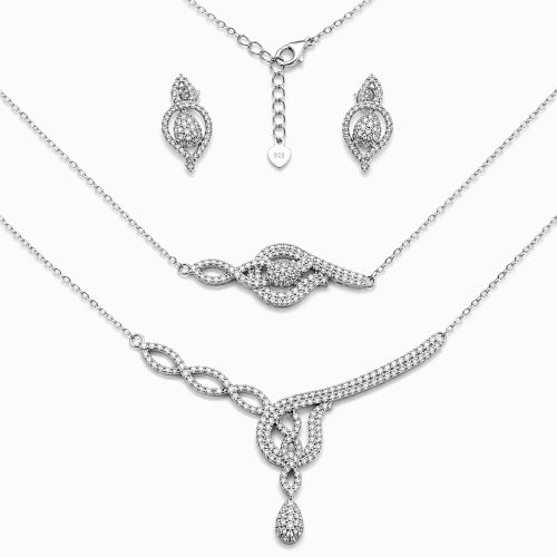 Przejdź do produktu Srebrny Komplet Ślubny / Klasyczny z Cyrkoniami 