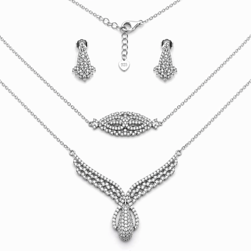 Przejdź do produktu Srebrny Komplet Ślubny / Klasyczny z Cyrkoniami  