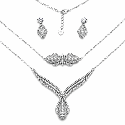 Przejdź do produktu Srebrny Komplet Ślubny / Klasyczny z Cyrkoniami  