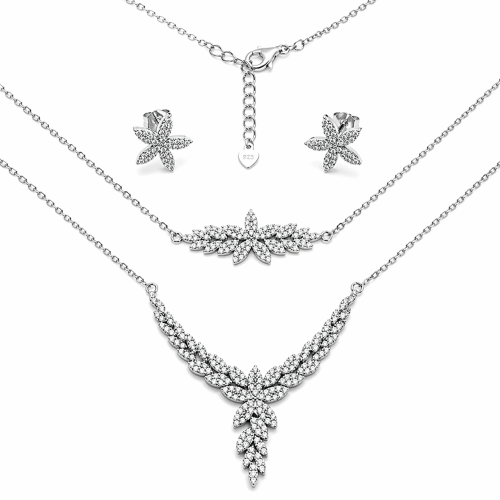 Przejdź do produktu Srebrny Komplet Ślubny / Klasyczny z Cyrkoniami  