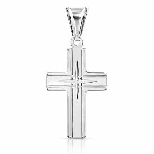 Przejdź do produktu Krzyżyk Srebrny - Diamentowany 
