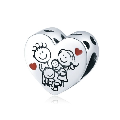 Przejdź do produktu Charms do Bransoletki Modułowej - Serce Rodzina 