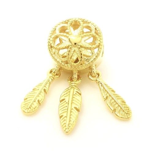 Przejdź do produktu Koralik Pozłacany do Bransoletki Modułowej - Łapacz Snów