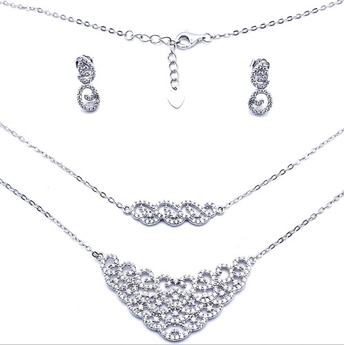 Przejdź do produktu Srebrny Komplet Ślubny / Klasyczny z Cyrkoniami   