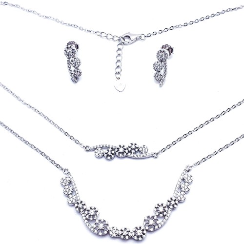 Przejdź do produktu Srebrny Komplet Ślubny / Klasyczny z Cyrkoniami  