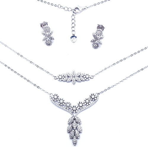 Przejdź do produktu Srebrny Komplet Ślubny / Klasyczny z Cyrkoniami   