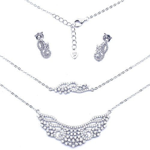 Przejdź do produktu Srebrny Komplet Ślubny / Klasyczny z Cyrkoniami     