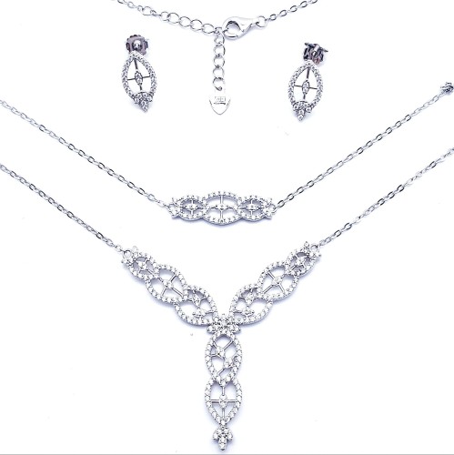 Przejdź do produktu Srebrny Komplet Ślubny / Klasyczny z Cyrkoniami     