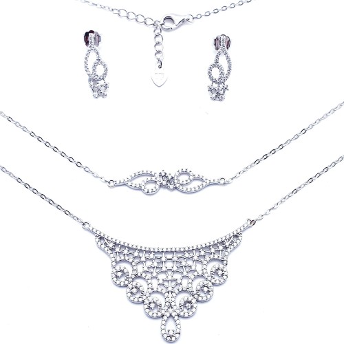 Przejdź do produktu Srebrny Komplet Ślubny / Klasyczny z Cyrkoniami