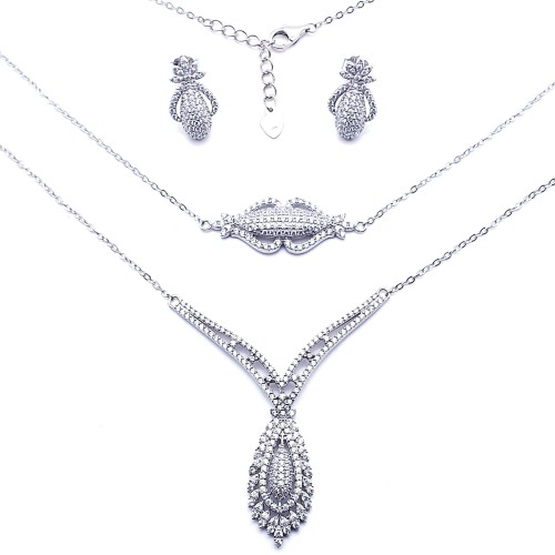 Przejdź do produktu Srebrny Komplet Ślubny / Klasyczny z Cyrkoniami 