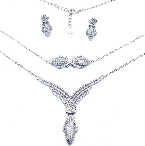 Przejdź do produktu Srebrny Komplet Ślubny / Klasyczny z Cyrkoniami  