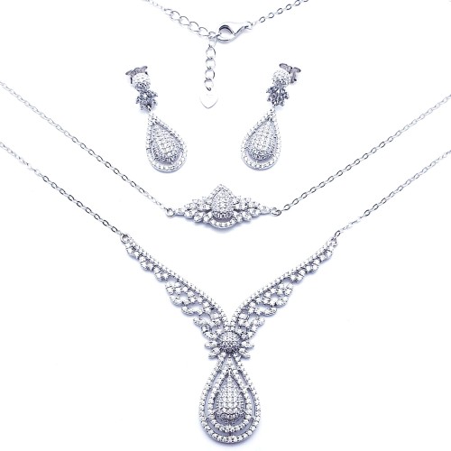 Przejdź do produktu Srebrny Komplet Ślubny / Klasyczny z Cyrkoniami  